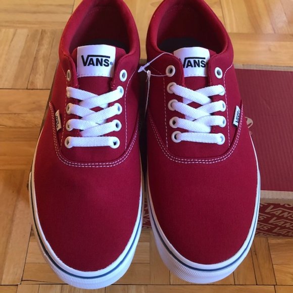 Vans Doheny Men's Red Checked Canvas Lace Up Low Tops Sneakers - Picture 5 of 10